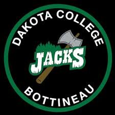 Dakota College Bottineau Jacks logo with a hammer graphic.