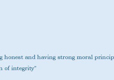 A quote about integrity on a blue background.