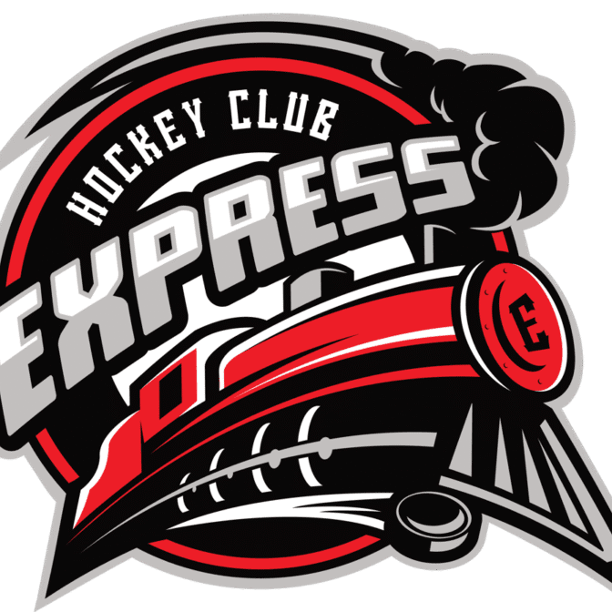 Logo of Hockey Club Express featuring a hockey stick and puck.