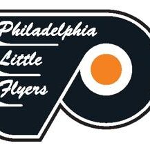 Philadelphia Little Flyers hockey team logo with a stylized P and orange dot.