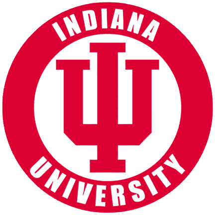 Indiana University logo in red and white.