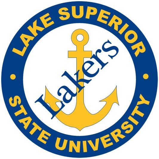 Logo of Lake Superior State University featuring an anchor and the word Lakers.