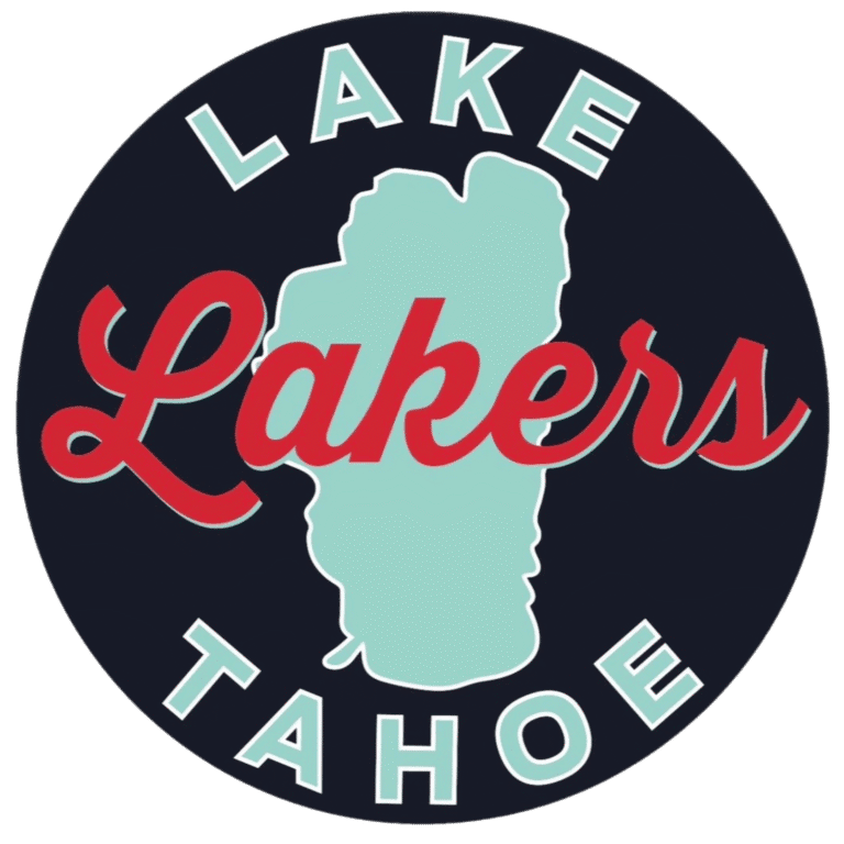Logo with Lake Tahoe silhouette and 'Lake Lakers' text.