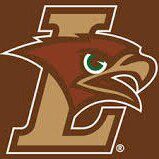 A stylized hawk head logo with a large letter L in the background.