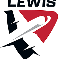 Stylized logo of a plane with text 'Lewis' above it.