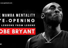 Inspirational quote on Kobe Bryant's winning mentality with his image.