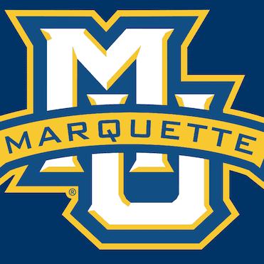 Marquette University logo with blue, gold, and white colors.