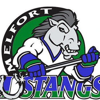 Mascot logo of the Melfort Mustangs hockey team.