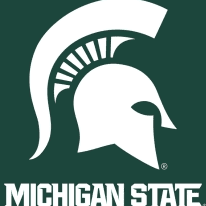 Michigan State Spartans logo with Spartan helmet and text.