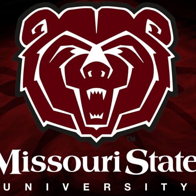 Missouri State University bear logo in maroon and white.