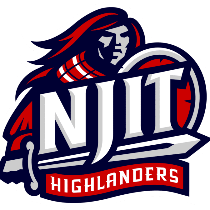 NJIT Highlanders logo featuring a Highlander warrior and bold text.