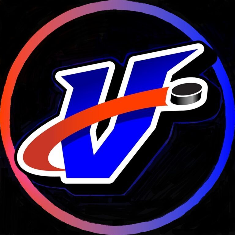 Stylized logo with a bold 'V' and a dynamic swoosh inside a circular gradient frame.