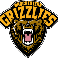 Rochester Grizzlies logo featuring a roaring bear.