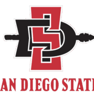 San Diego State University logo with red and black colors.