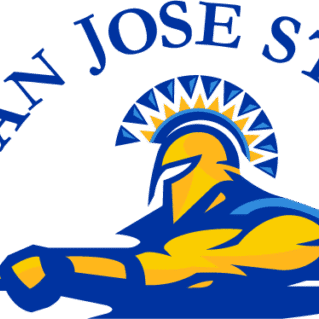 Logo of a Trojan warrior with a blue and yellow color scheme.
