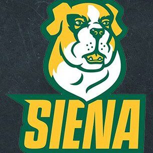 Logo of Siena featuring a stylized dog mascot in green, yellow, and white.
