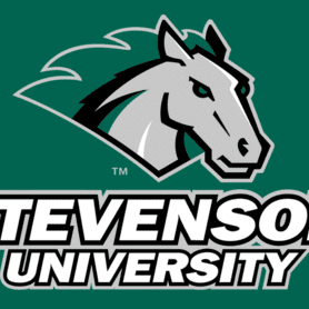 Stevenson University logo with a stylized horse head and bold text.