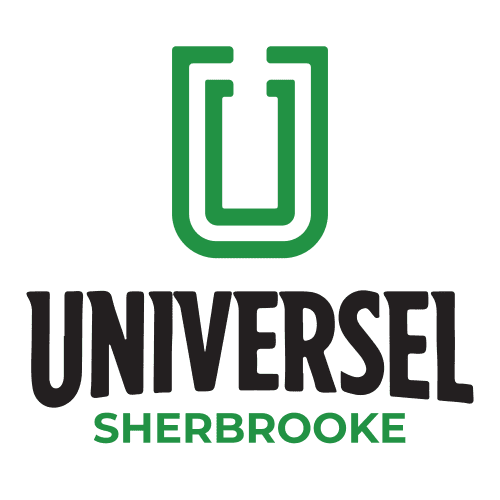Logo for Universel Sherbrooke featuring a green 'U' symbol.