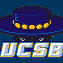 UCSB logo with a dark hat and eyes peering out.
