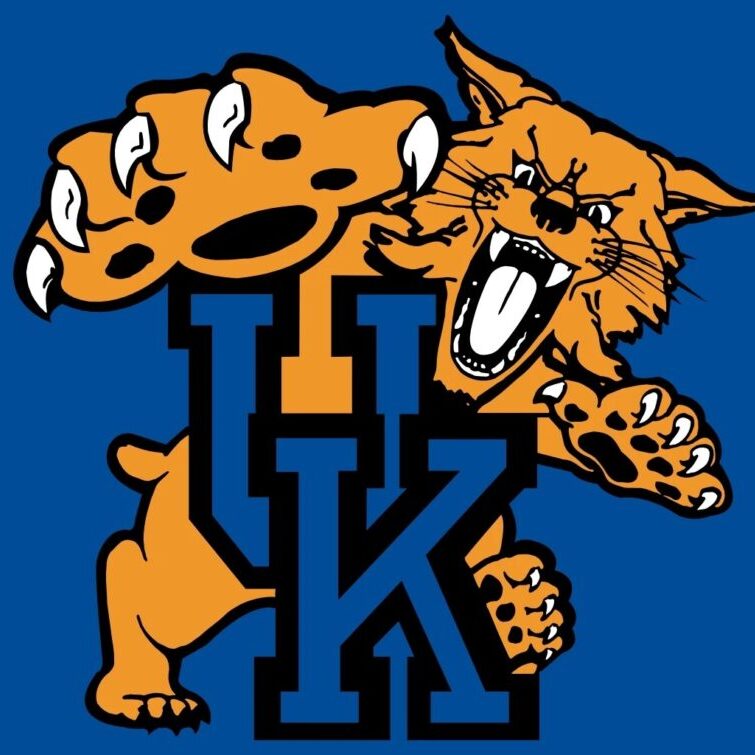 University of Kentucky Wildcats mascot with UK logo.