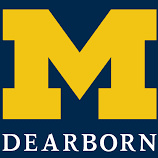 University of Michigan-Dearborn logo with a large yellow 'M'.