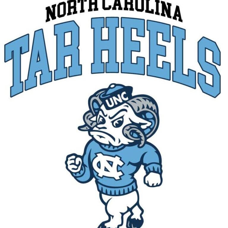 Mascot of the North Carolina Tar Heels with a confident pose.