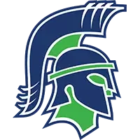 Logo of a Spartan helmet in blue and green colors.