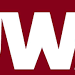 Partial logo with bold white letters on a red background.