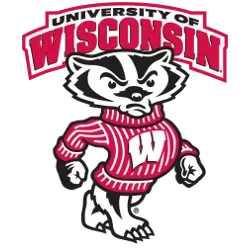 University of Wisconsin mascot Bucky Badger in a red sweater.