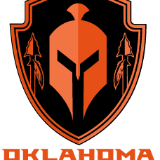 Oklahoma logo featuring a Spartan helmet with arrows on a shield.