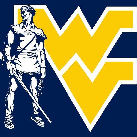 West Virginia Mountaineers logo with a mountaineer holding a rifle.