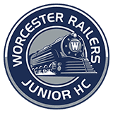 Logo of Worcester Railers Junior Hockey Club featuring a train.