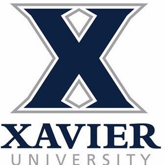 Xavier University logo with a large 'X' and the name below.