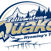 Yellowstone Quake baseball team logo with a batter silhouette.